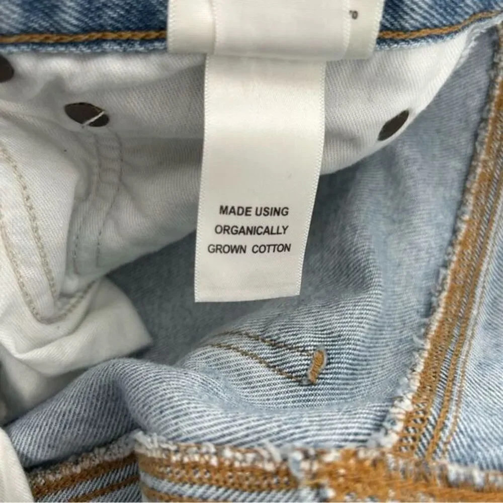 Agolde Criss Cross Straight Jeans Light Blue 28 Raw‎ Hem